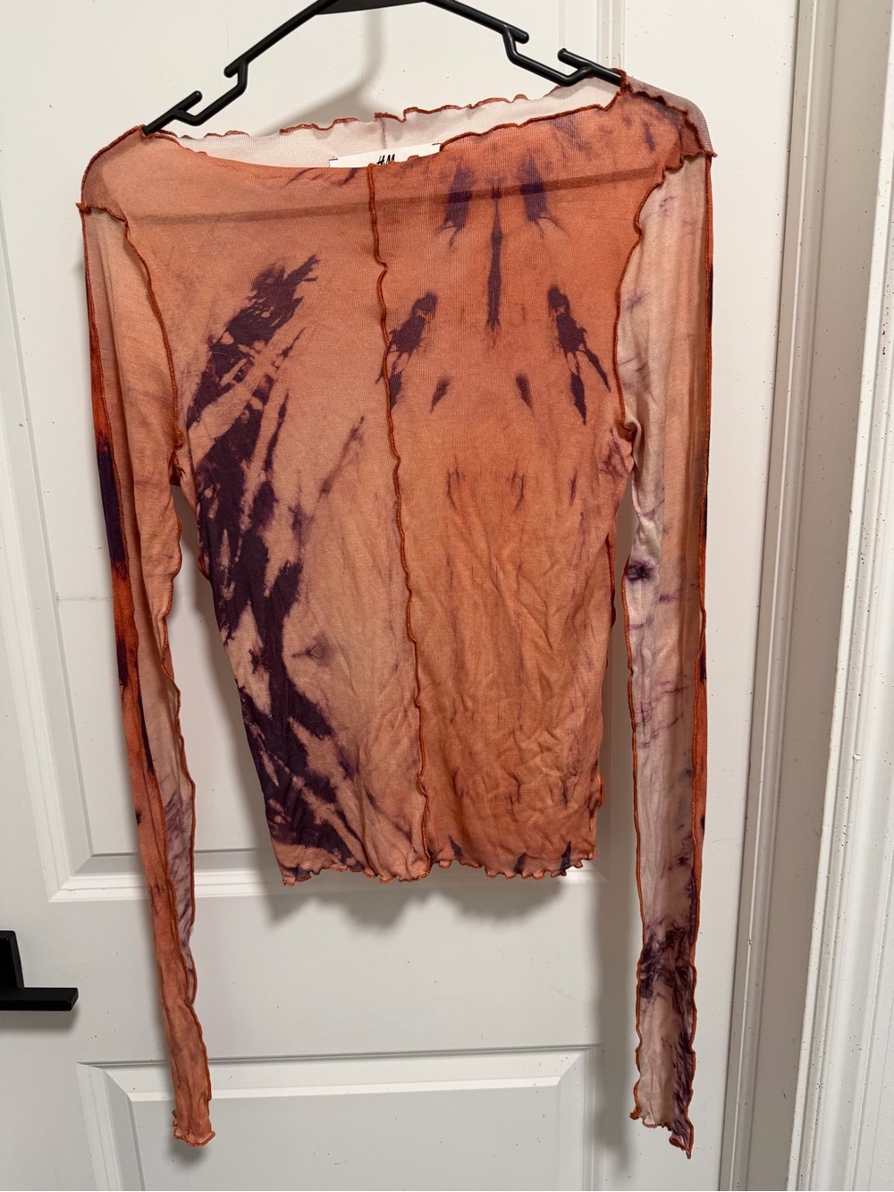 H&M Orange and Purple Tie-Dye Long Sleeve Top